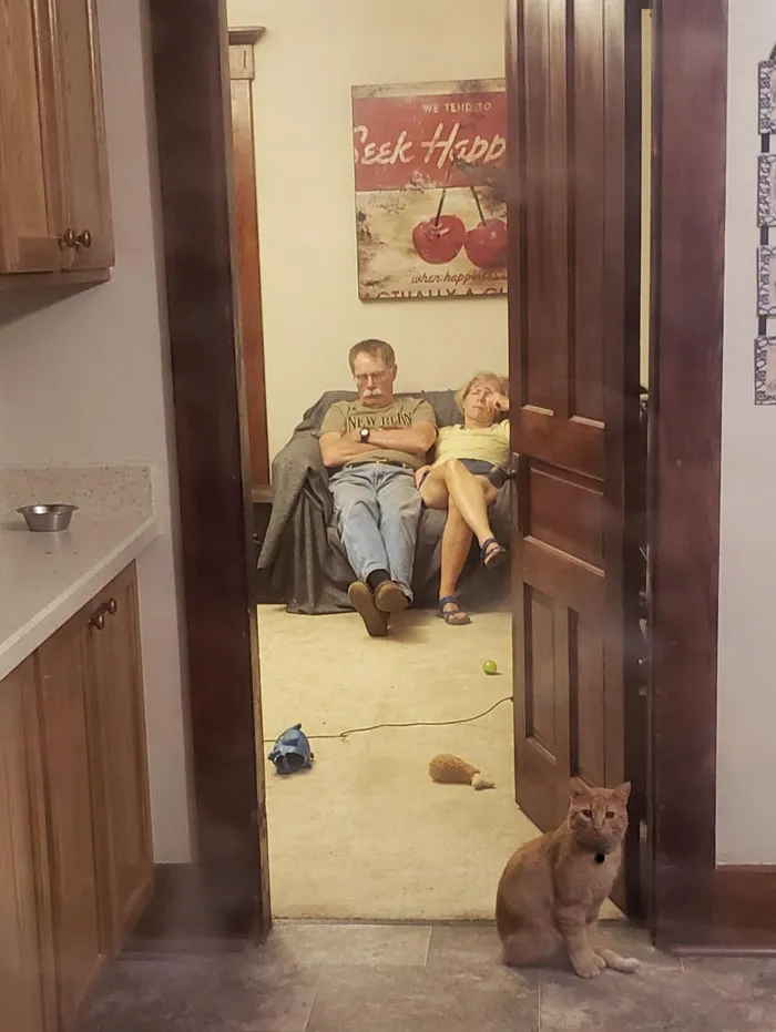 Mis padres se quedaron una semana conmigo. Intentaron quedarse despiertos hasta las 11 de la noche para darme la bienvenida cuando volviera de trabajar