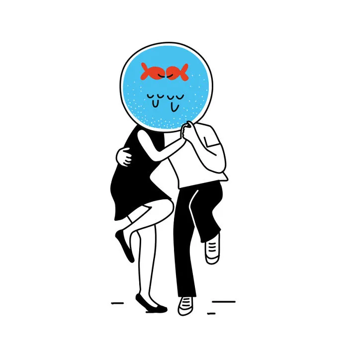 I Illustrate The Human Need For Connection With Original 'Fishbowl Head' Characters