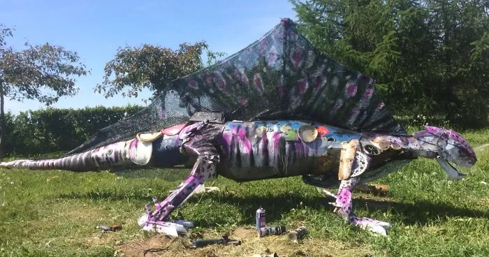 I Recycled Plastic And Scrap Metal Into A Dinosaur