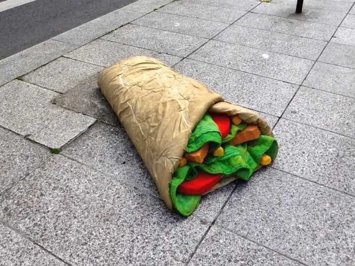 French Street Artist Takes Recycling To Another Level By Transforming Discarded Mattresses Into Delicious Food Sculptures