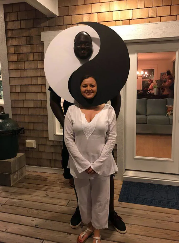 My Friend's Halloween Costume As Yin And Yang
