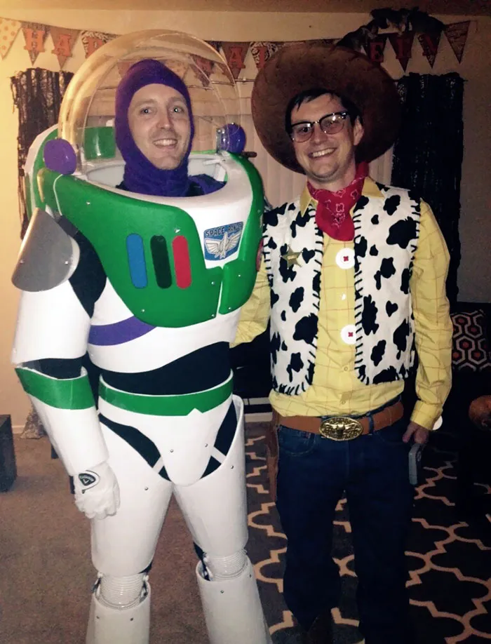 Buzz Lightyear and Woody costumes show how some couples win Halloween with creativity.