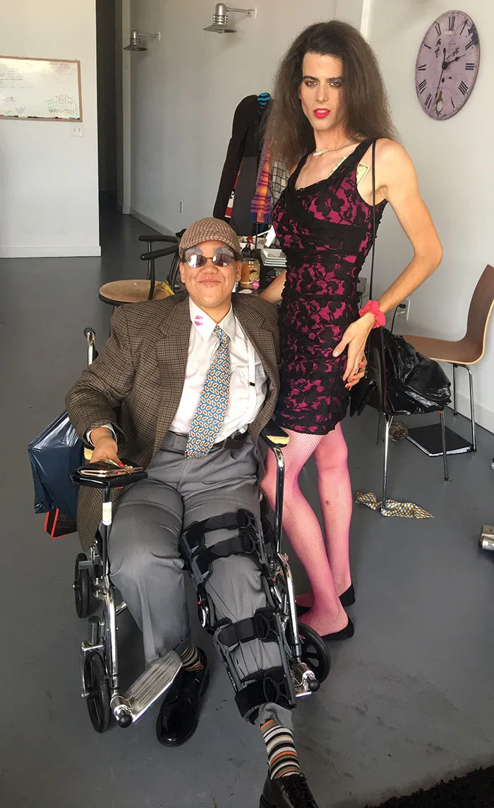 My Friend Tore Her ACL, MCL And Meniscus A Week Ago. She Thought She Wouldn't Be Able To Go Out For Halloween. I Told Her If She Dressed Up As An Old Rich Man, I'd Dress Up As Her Escort And Wheel Her Around Downtown All Night. No Regrets