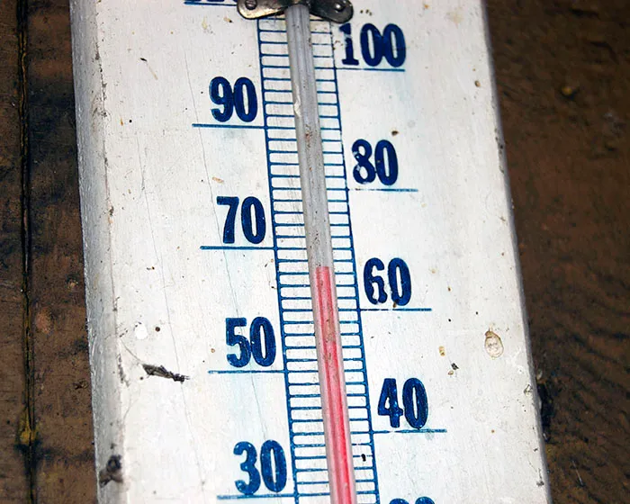 Close-up of a thermometer showing cold temperatures, illustrating unbelievable facts about Antarctica climate.