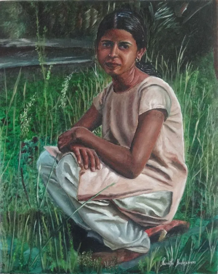 Girl Sitting In The Grass