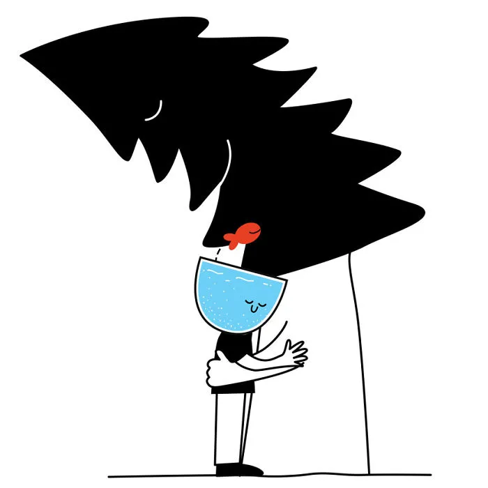 I Illustrate The Human Need For Connection With Original 'Fishbowl Head' Characters
