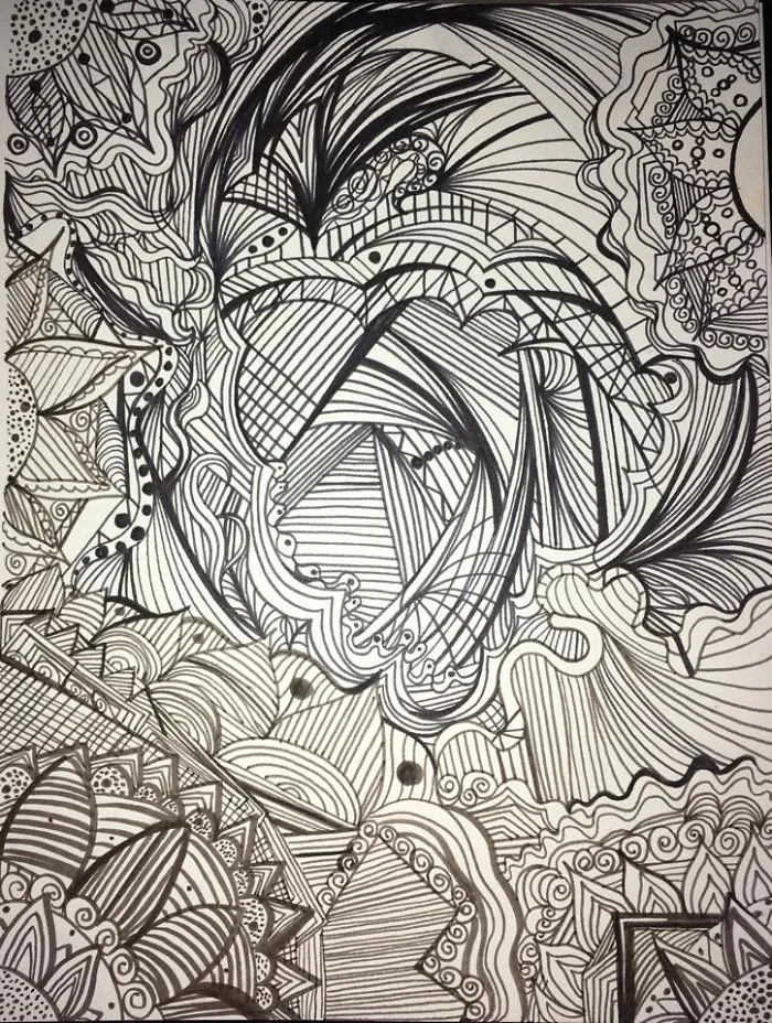 A Random Zentagle Art Styled Ink Drawing