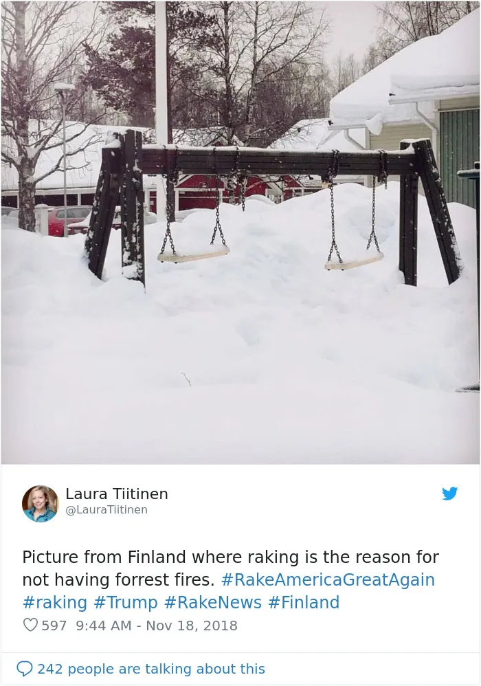 Trump Claims Finland ‘Rakes’ Their Forests To Prevent Fires, And Here Are 43 Of The Best Responses