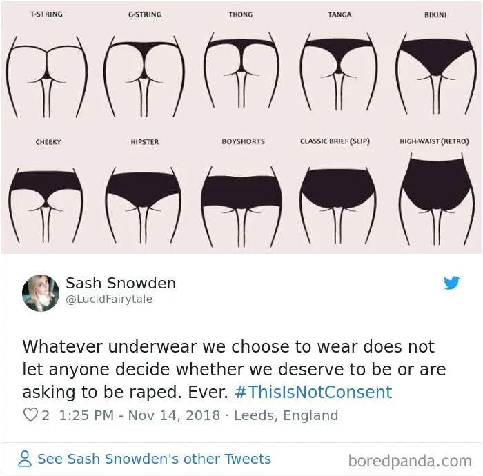 “Look at the way she was dressed...”: Women Tweet Their Underwear Pics After Lawyer Blames Teen In Rape Trial