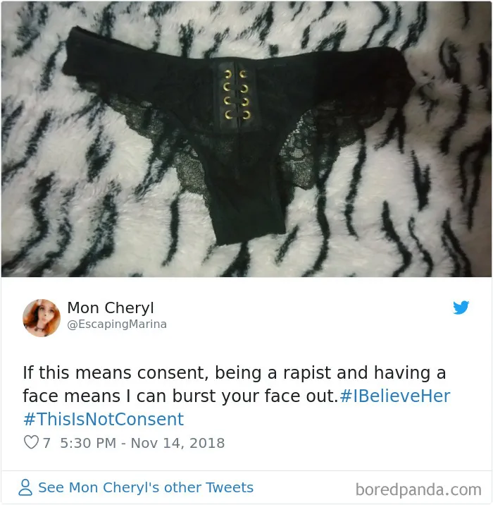 “Look at the way she was dressed...”: Women Tweet Their Underwear Pics After Lawyer Blames Teen In Rape Trial
