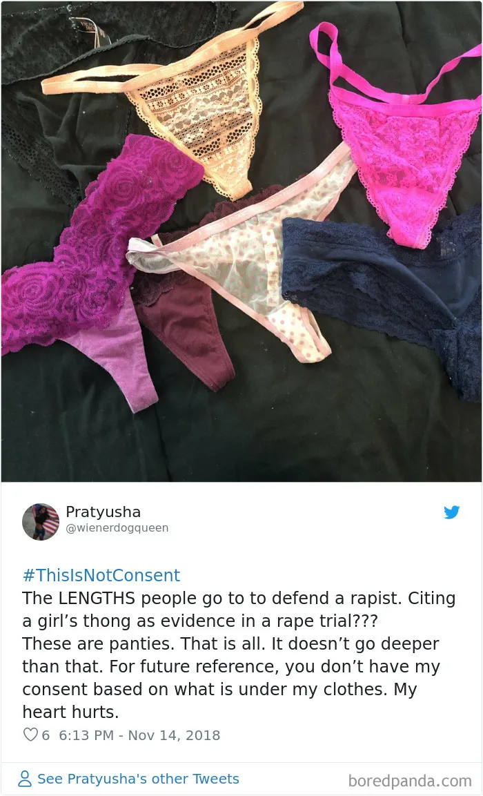 “Look at the way she was dressed...”: Women Tweet Their Underwear Pics After Lawyer Blames Teen In Rape Trial