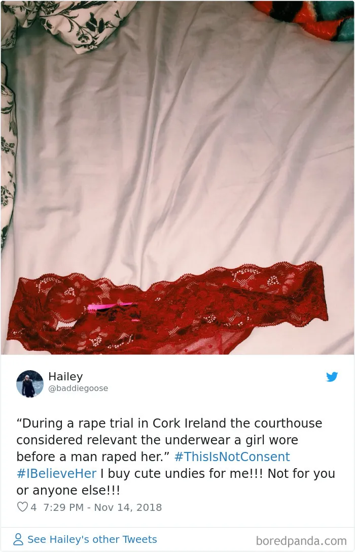 “Look at the way she was dressed...”: Women Tweet Their Underwear Pics After Lawyer Blames Teen In Rape Trial