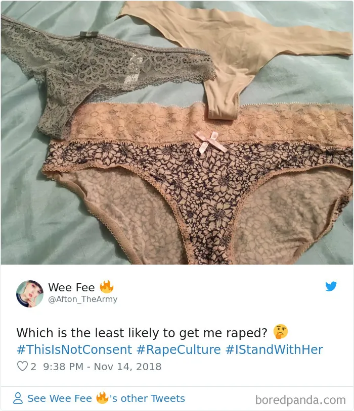 “Look at the way she was dressed...”: Women Tweet Their Underwear Pics After Lawyer Blames Teen In Rape Trial