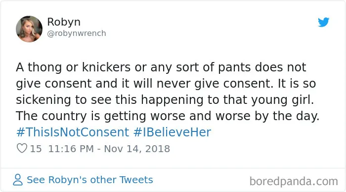 “Look at the way she was dressed...”: Women Tweet Their Underwear Pics After Lawyer Blames Teen In Rape Trial