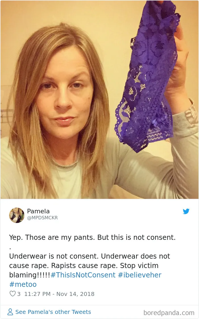 “Look at the way she was dressed...”: Women Tweet Their Underwear Pics After Lawyer Blames Teen In Rape Trial