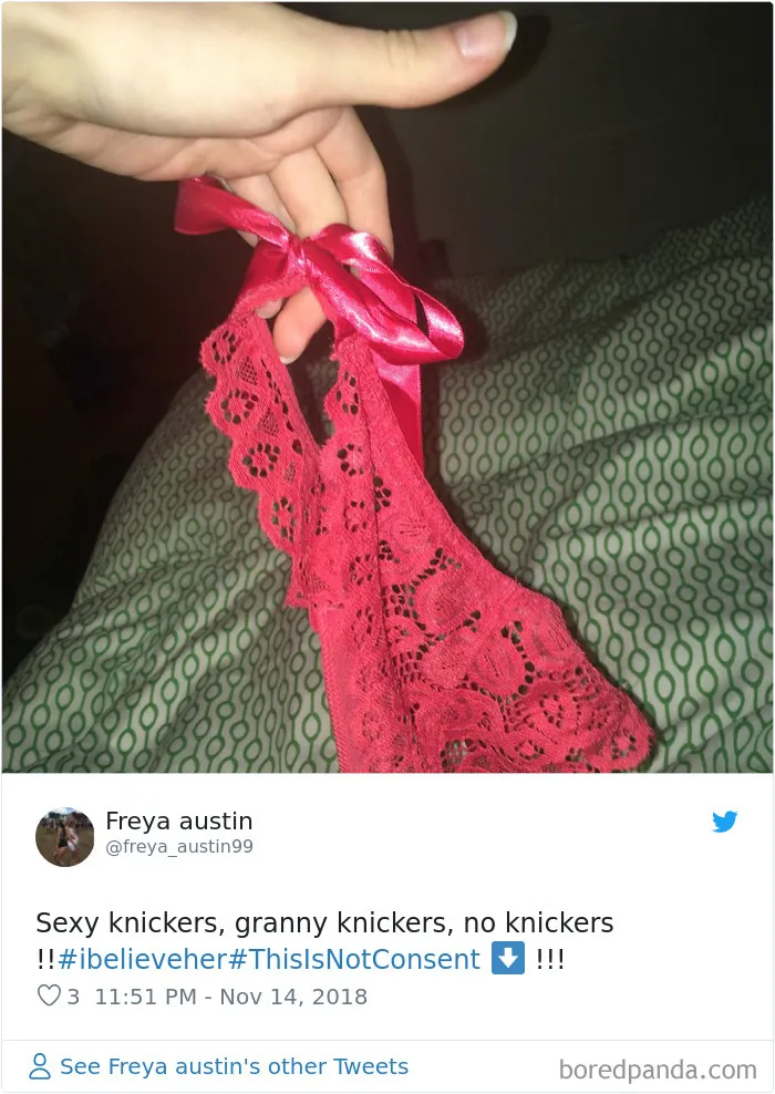 “Look at the way she was dressed...”: Women Tweet Their Underwear Pics After Lawyer Blames Teen In Rape Trial