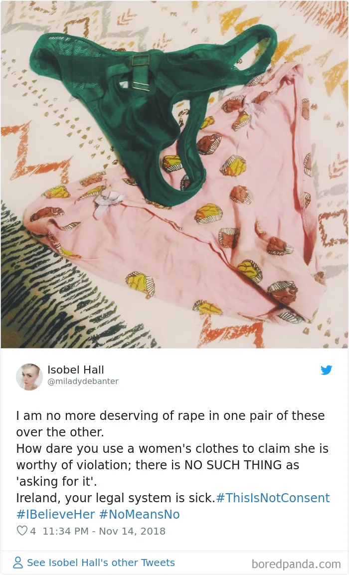 “Look at the way she was dressed...”: Women Tweet Their Underwear Pics After Lawyer Blames Teen In Rape Trial