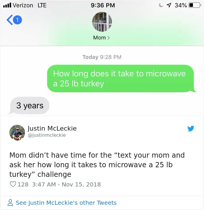 People Ask Their Parents How To Cook A 25 Lb Turkey In A Microwave And Here Are 31 Hilarious Responses
