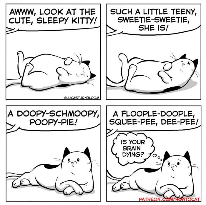 My Wife Insisted That I Put These Comics On The Internet – They’re About A Cat We Rescued (45 New Pics)