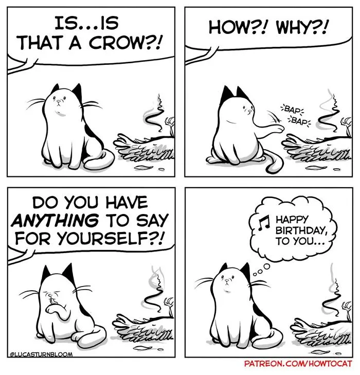 My Wife Insisted That I Put These Comics On The Internet – They’re About A Cat We Rescued (45 New Pics)