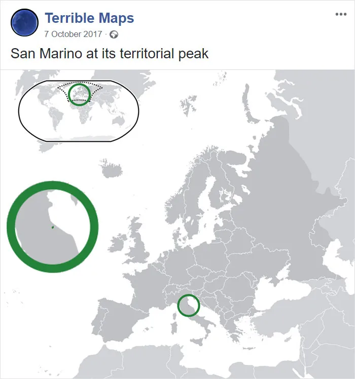 San Marino en su mayor expansión territorial