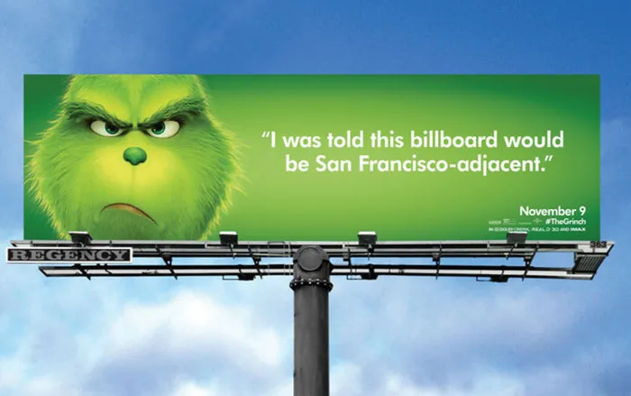 This Billboard Campaign To Promote The New Grinch Movie Is Hilariously Roasting Various Cities Of America