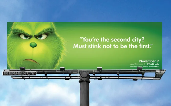 This Billboard Campaign To Promote The New Grinch Movie Is Hilariously Roasting Various Cities Of America