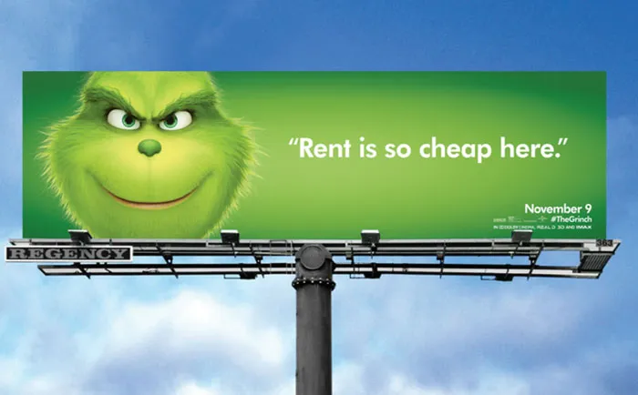 This Billboard Campaign To Promote The New Grinch Movie Is Hilariously Roasting Various Cities Of America
