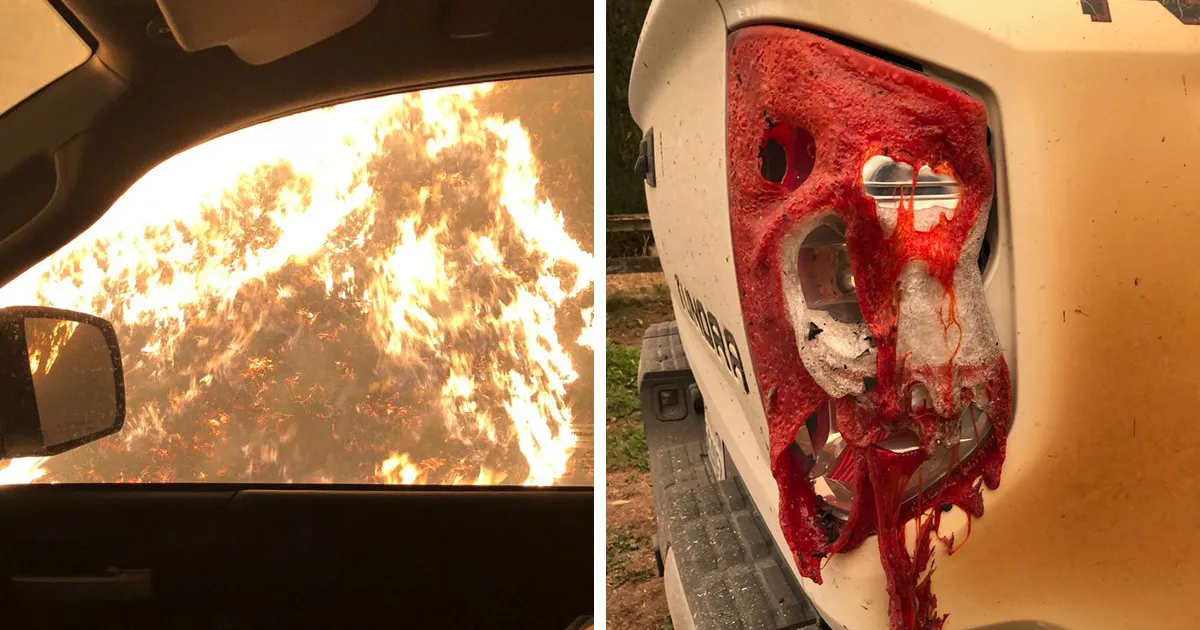 Este enfermero mostró el aspecto de su Toyota tras salvar muchas vidas de un incendio, y la compañía le respondió