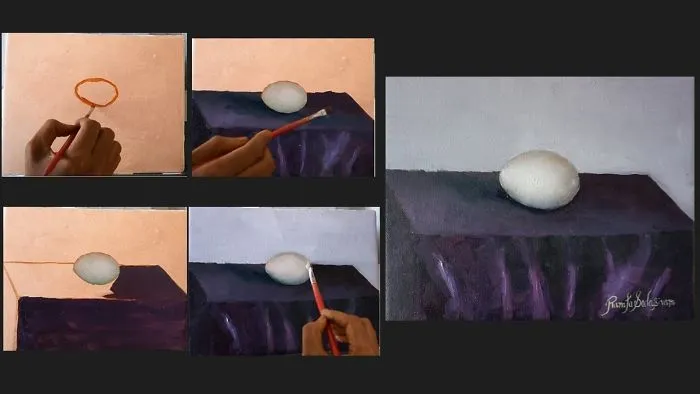 Time Lapse Video Of Oil Painting Of Egg