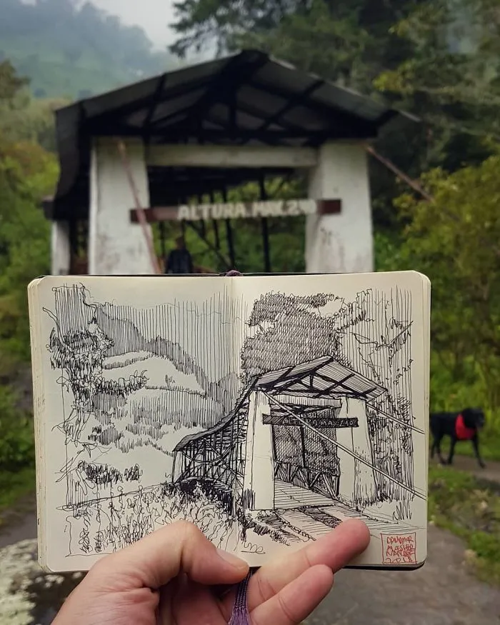 Architect Sketches The World Around Him From His Point Of View