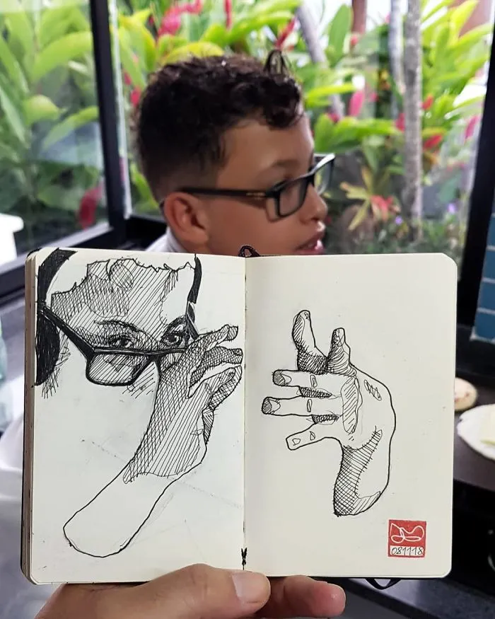 Architect Sketches The World Around Him From His Point Of View