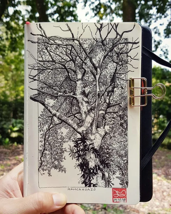 Architect Sketches The World Around Him From His Point Of View