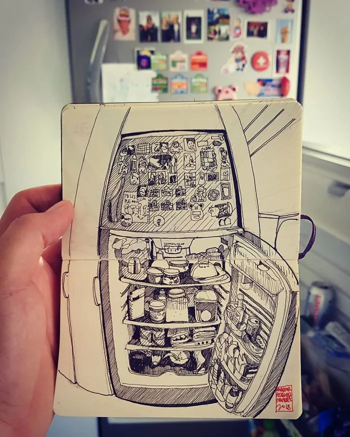 Architect Sketches The World Around Him From His Point Of View