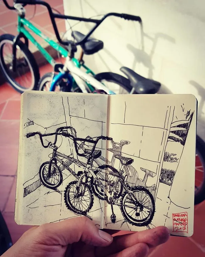 Architect Sketches The World Around Him From His Point Of View