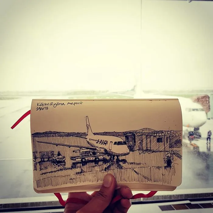 Architect Sketches The World Around Him From His Point Of View