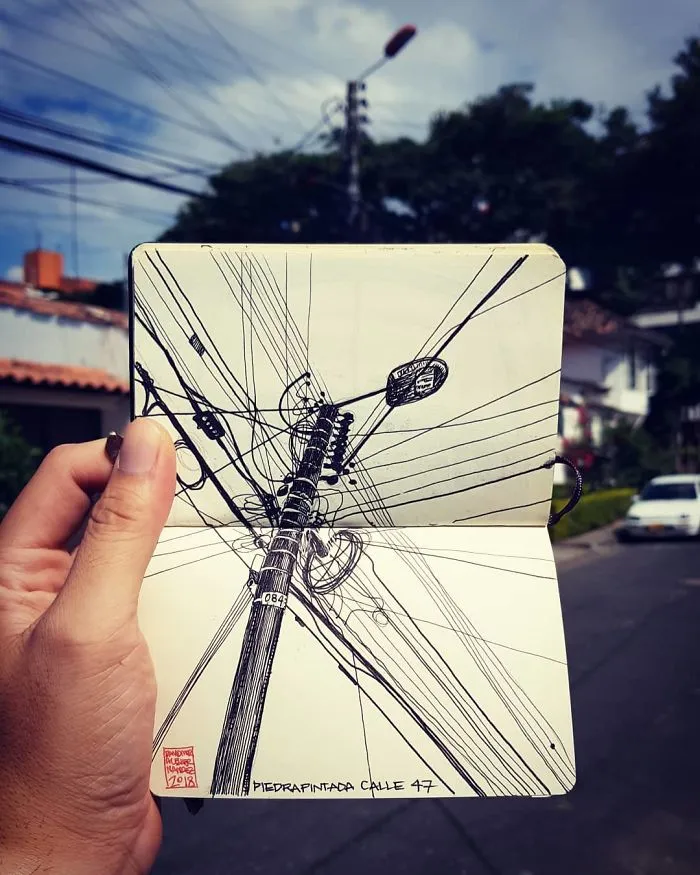 Architect Sketches The World Around Him From His Point Of View