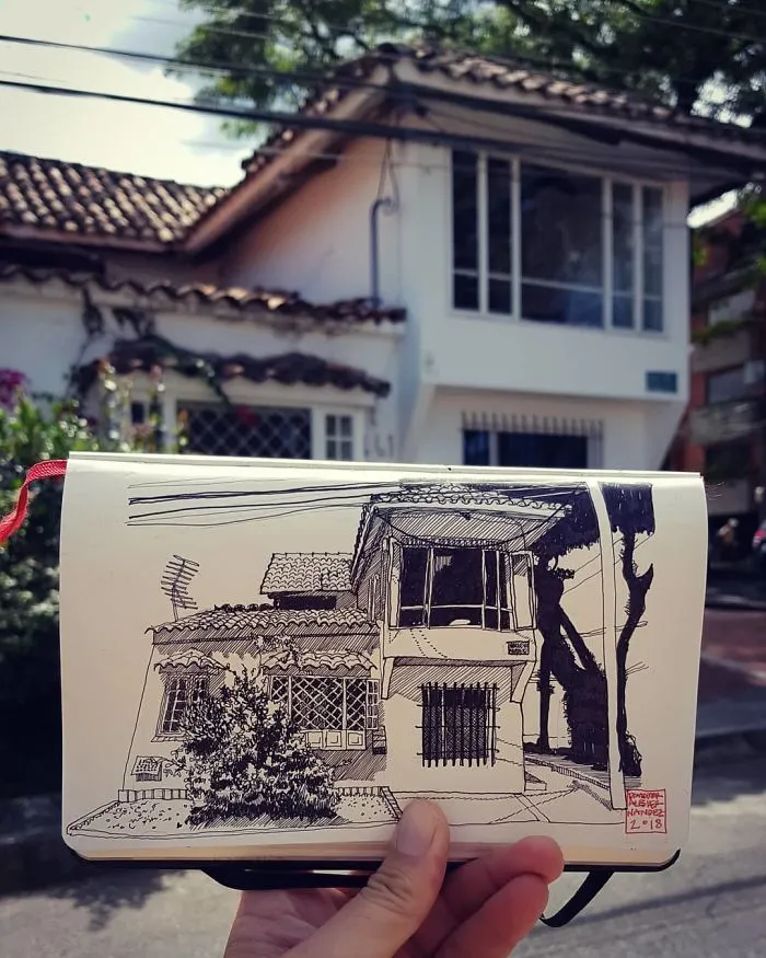 Architect Sketches The World Around Him From His Point Of View