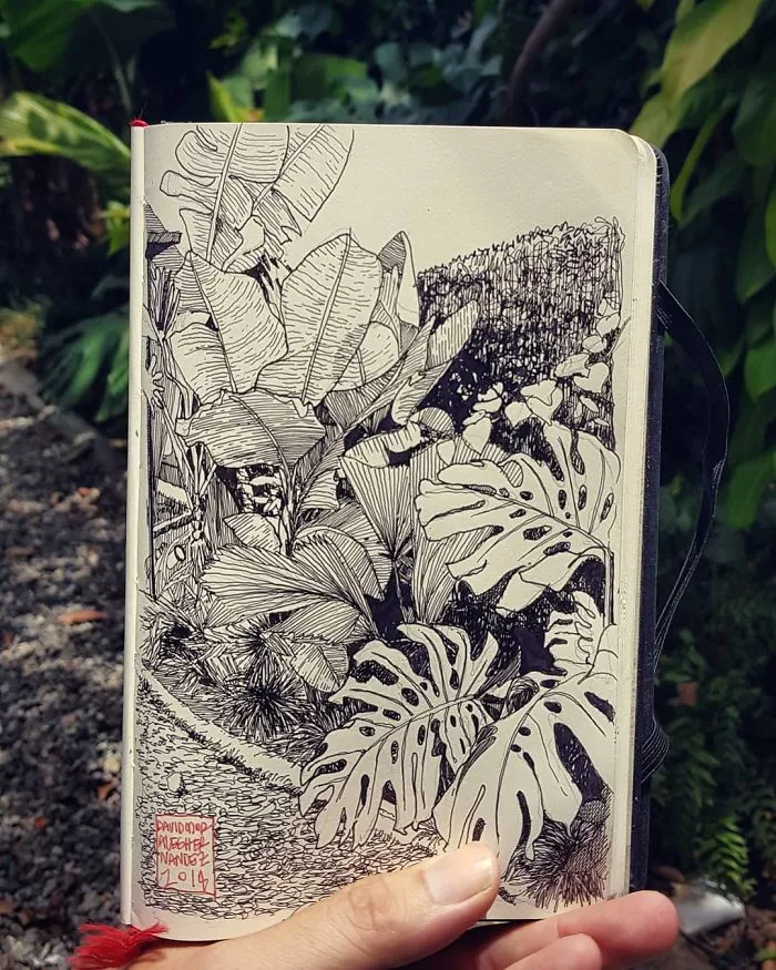 Architect Sketches The World Around Him From His Point Of View