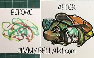 Artist Dad Uses Sons' Random Scribbles And Forms Them Into Amazing Personalized And Innovative Works Of Art!