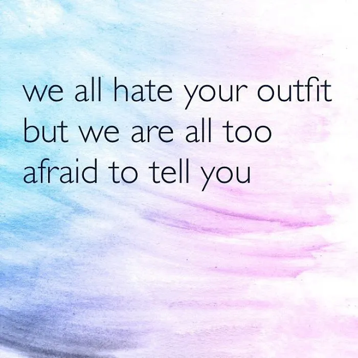 Text quote on pastel watercolor background expressing pessimism and humor from unispirational Instagram quotes.