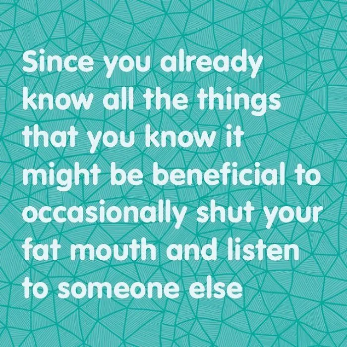 Text quote on a teal geometric background featuring a hilariously unispirational saying from the most pessimistic Instagram.