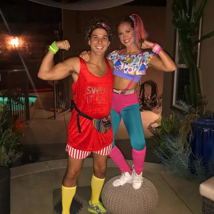 Skylar Astin And Anna Camp  As Richard Simmons And Someone Taking One Of His Workout Classes