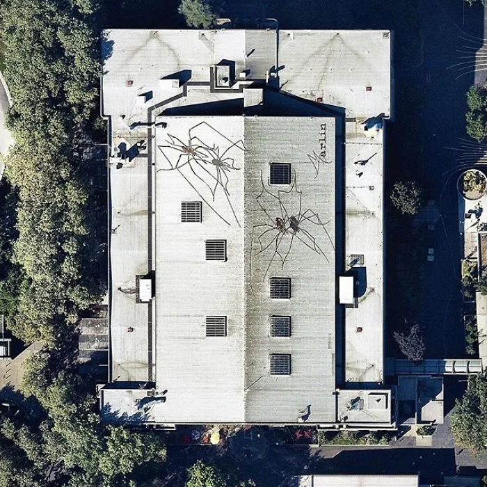 3-D Paintings On The Roof Of The Seattle Center Armory, Washington