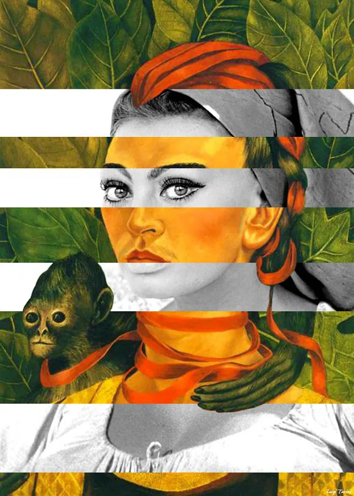 Frida Kahlo's Self Portrait With Monkey & Sophia Loren