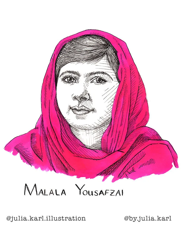 I Challenged Myself To Draw 31 Portraits Of Strong Female Role Models For This Year's Inktober