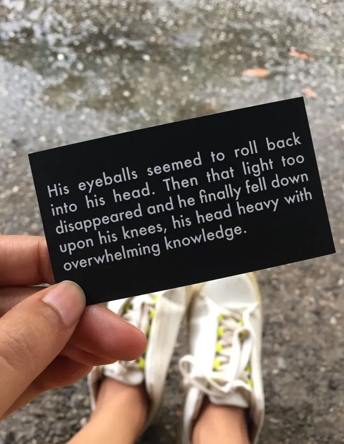 Here Is A Literary Twist To The Banal Visiting Card.