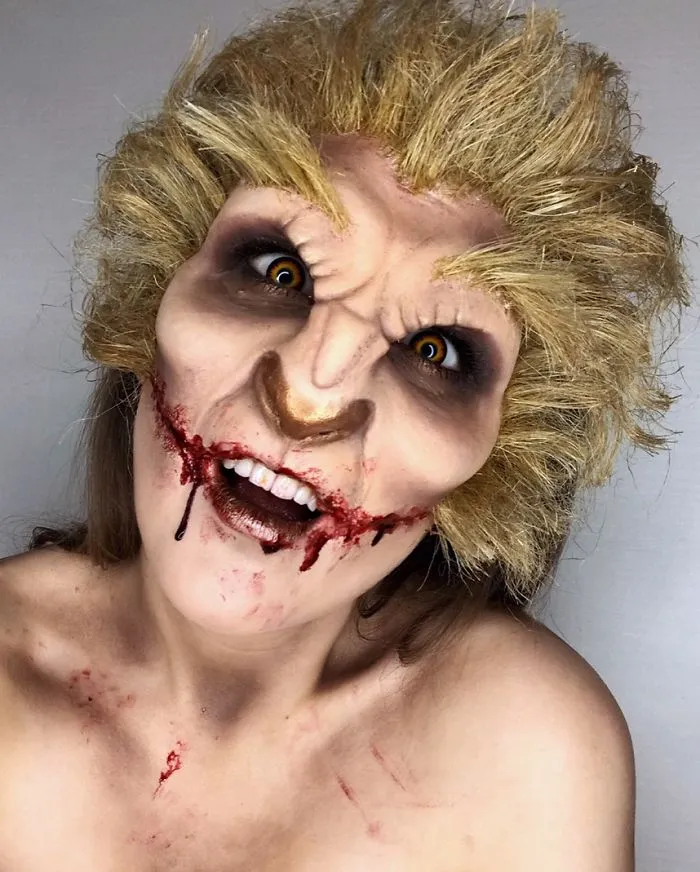 My Face And Body Are The Canvas On Which I Create Unique And Sometimes Scary Illusions Using Makeup (18 Pics)