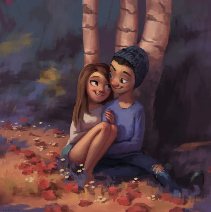 30 Idyllic Illustrations Of Love And Affection That Will Warm Your Heart