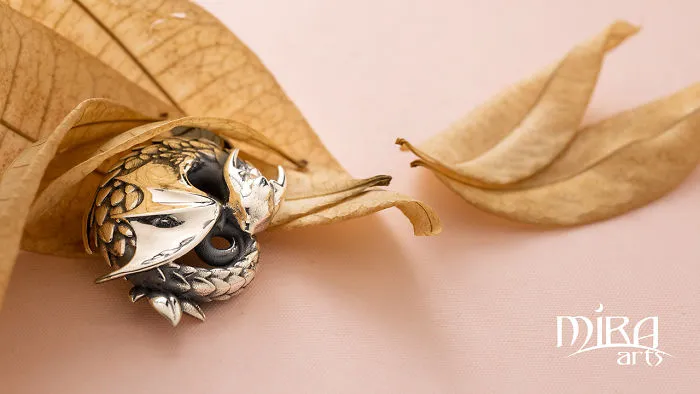We Crafted A Sleeping Baby Dragon Pendant In 925 Sterling Silver